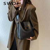 Solid Shoulder Bags for Women Autumn Winter Bucket Bag