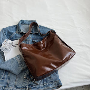 Large Crossbody Bag Vintage Leather High Capacity Hobo Handbag