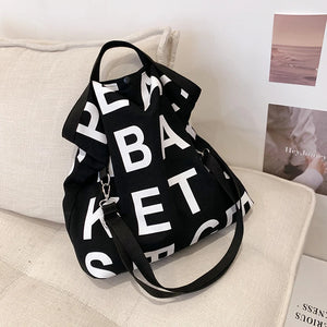 Canvas Large Shoulder Bag for Women Casual Handbags