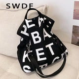 Canvas Large Shoulder Bag for Women Casual Handbags