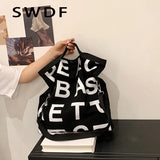 Canvas Large Shoulder Bag for Women Casual Handbags