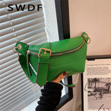 PU Leather Waist Bag Women Chest Belt Crossbody Bags