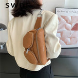 Crocodile Pattern Waist Bag Fanny Pack Phone Pack Female Chest Pack