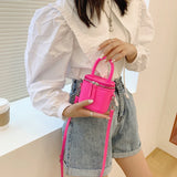 Green PU Leather Crossbody Bag Short Handle for Women