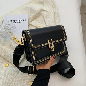 Mini Contrast PU Leather Crossbody Side Bags for Women Handbag