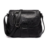 Small Women Messenger Bag Soft Washed PU Leather Crossbody Bag Female Handbag