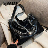 Chain Women Large Capacity Tote Bag PU Leather Handbags