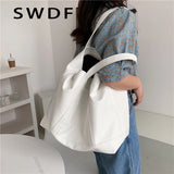 Soft Tote Shoulder Bags For Women Summer Solid