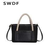 SWDF Patchwork Shoulder Bags Casual Tote Small Handbags for Women Lady Crossbody