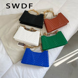 Striped Chain Shoulder Bag for Women Ladies Hand Bag