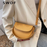 Small Saddle Shoulder Crossbody Bag Short Handle Ladies Handbags