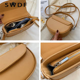 Small Saddle Shoulder Crossbody Bag Short Handle Ladies Handbags