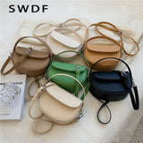 Small Saddle Shoulder Crossbody Bag Short Handle Ladies Handbags