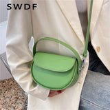 Small Saddle Shoulder Crossbody Bag Short Handle Ladies Handbags