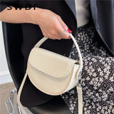 Small Saddle Shoulder Crossbody Bag Short Handle Ladies Handbags