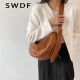 Small Vintage Saddle Bag PU Leather Crossbody Lock Flap Purse Women