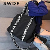 Nylon Shoulder Bag Women Letter Handbag Waterproof Travel Crossbody Lady Tote
