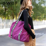 Nylon Shoulder Bag Women Letter Handbag Waterproof Travel Crossbody Lady Tote