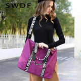Nylon Shoulder Bag Women Letter Handbag Waterproof Travel Crossbody Lady Tote