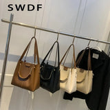 Retro Winter PU Leather Crossbody Shoulder Bags for Women