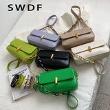 Small Flap Shoulder Bag PU Leather Crossbody Women's Bag Solid Casual Female Han