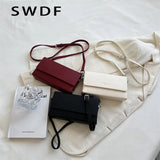 Women's Solid Flap Crossbody Shoulder Bag