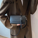 Women's Solid Flap Crossbody Shoulder Bag