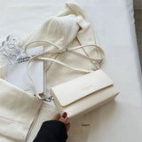 Women's Solid Flap Crossbody Shoulder Bag