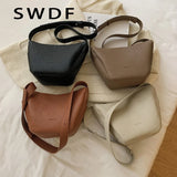 Retro Shoulder Bag Small Bucket Crossbody Bag Winter Style