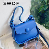 Solid Pu Leather Shoulder Bag Crossbody Bags Female Ladies Messenger Crossbody