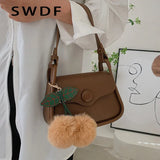Solid Pu Leather Shoulder Bag Crossbody Bags Female Ladies Messenger Crossbody