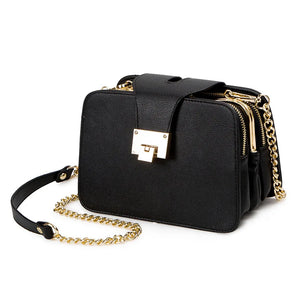 Spring Shoulder Bag Chain Strap Flap Handbag Clutch Metal Buckle