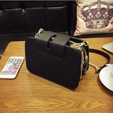 Spring Shoulder Bag Chain Strap Flap Handbag Clutch Metal Buckle