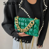 Chain Crossbody Shoulder Bag Soft PU Leather Winter Handbags Sac A Main
