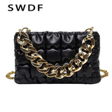 Chain Crossbody Shoulder Bag Soft PU Leather Winter Handbags Sac A Main