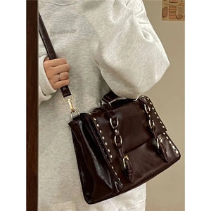 Vintage Messenger Bag Women Autumn Briefcase Daily Use All-matc