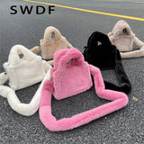 Winter Soft Plush Shoulder Bags Faux Furry Ladies Tote Purse Handbags