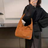 Winter Striped Corduroy Shoulder Bag Tote Soft Handbag for Women