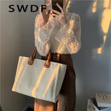 Women Canvas Shoulder Bags Ladies Tote Bags Casual Handbags