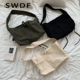 Women Bandage Crossbody Bag Canvas Shoulder Bag Multi-purpose Messenger Bag
