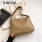 Women Letter Print Handbags Autumn PU Leather Large Capacity Shoulder Handbag