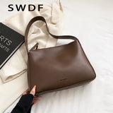 Women Letter Print Handbags Autumn PU Leather Large Capacity Shoulder Handbag