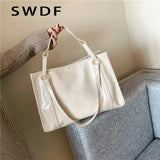 Women Oilskin Shoulder Bag Soft Leather Big Bag Casual Satchel Sac Bolsa
