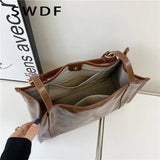 Women Oilskin Shoulder Bag Soft Leather Big Bag Casual Satchel Sac Bolsa
