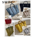 Canvas Chain Messenger Bag Women's Casual Shoulder Handbag