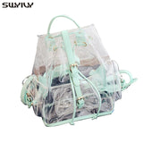 Pink PVC Transparent Jelly Backpack for Girls
