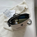 Women's Canvas Shoulder Messenger Bag Letter Printing Casual Handbag