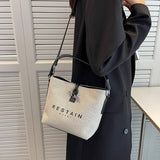 Women's Canvas Shoulder Messenger Bag Letter Printing Casual Handbag