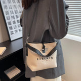 Women's Canvas Shoulder Messenger Bag Letter Printing Casual Handbag