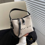 Women's Canvas Shoulder Messenger Bag Letter Printing Casual Handbag